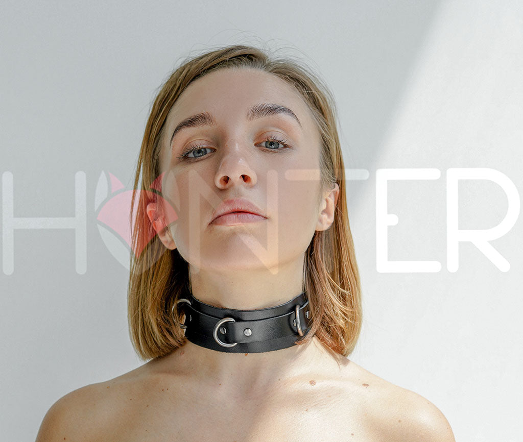 Bondage Collar with D-rings for fixation