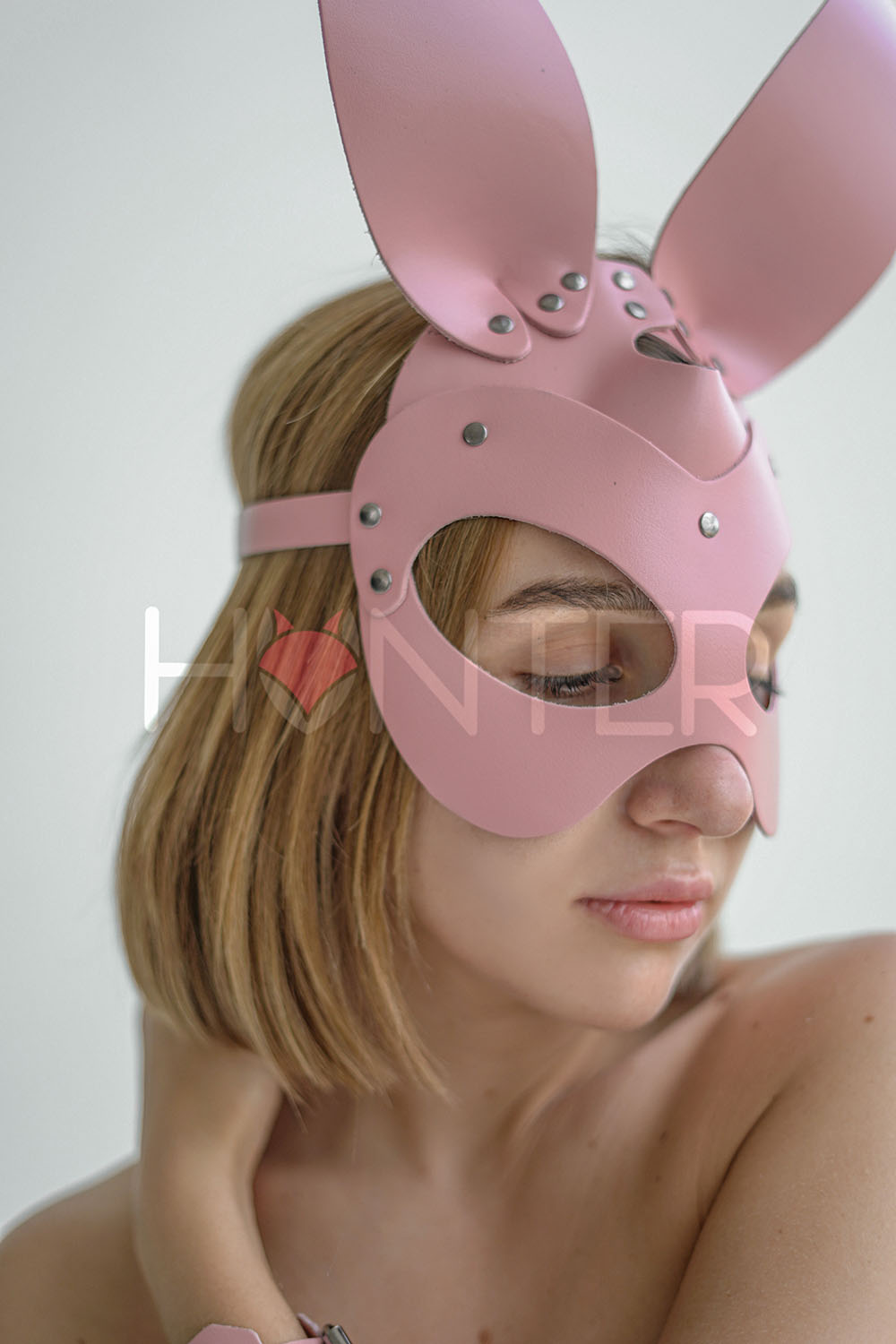 Leather Cuff Set with Bunny Mask