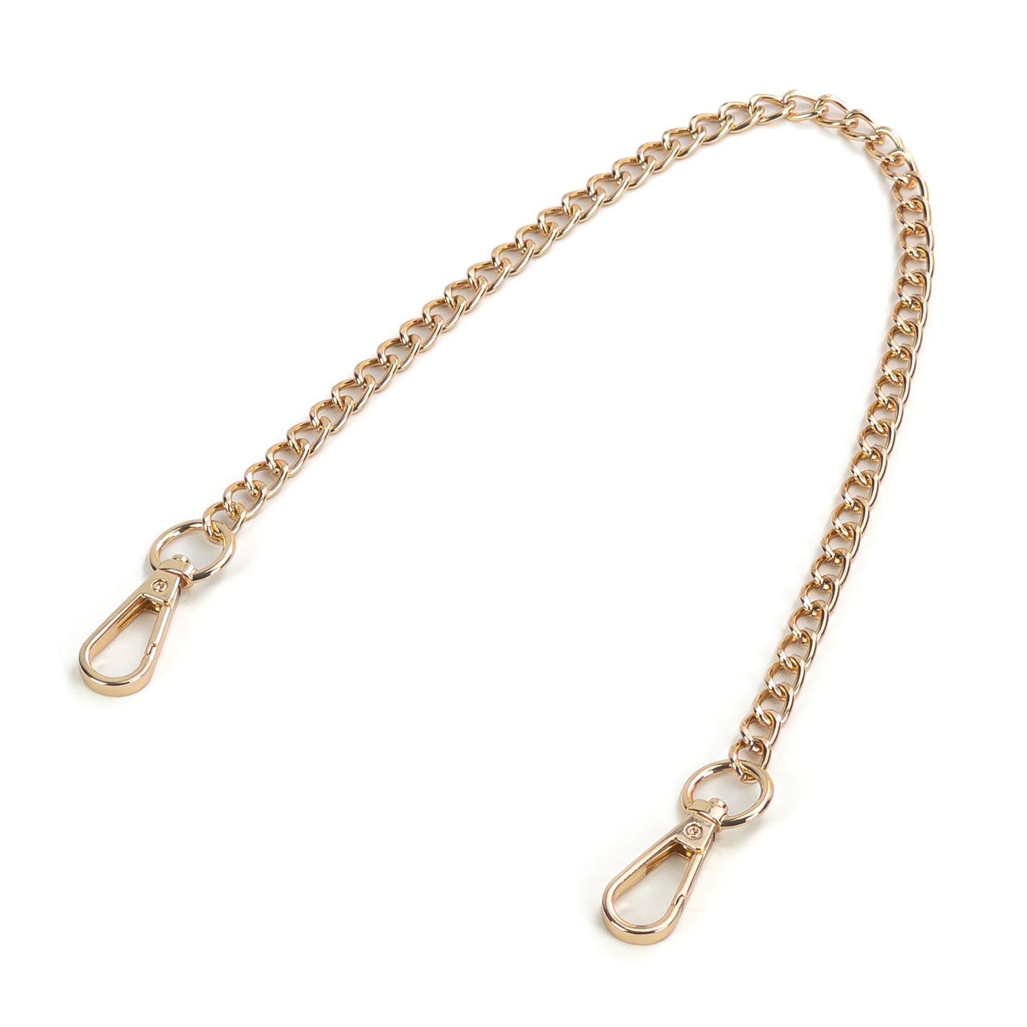Long metal chain connector with carabiners in gold color, shown separately on a white background. A single 15.75-inch (40 cm) chain is laid flat with carabiners on both ends, clearly showing the gold-toned chain links and both carabiners.