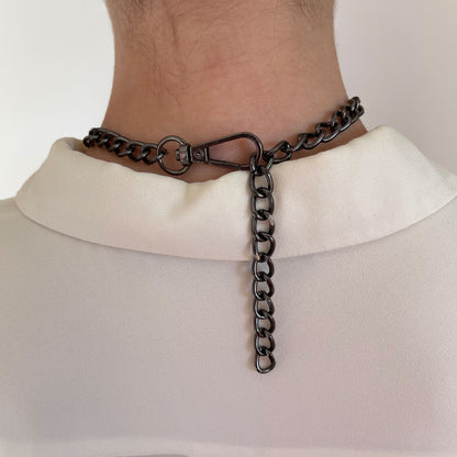 Double Chain Choker with Metal Ring – Gold