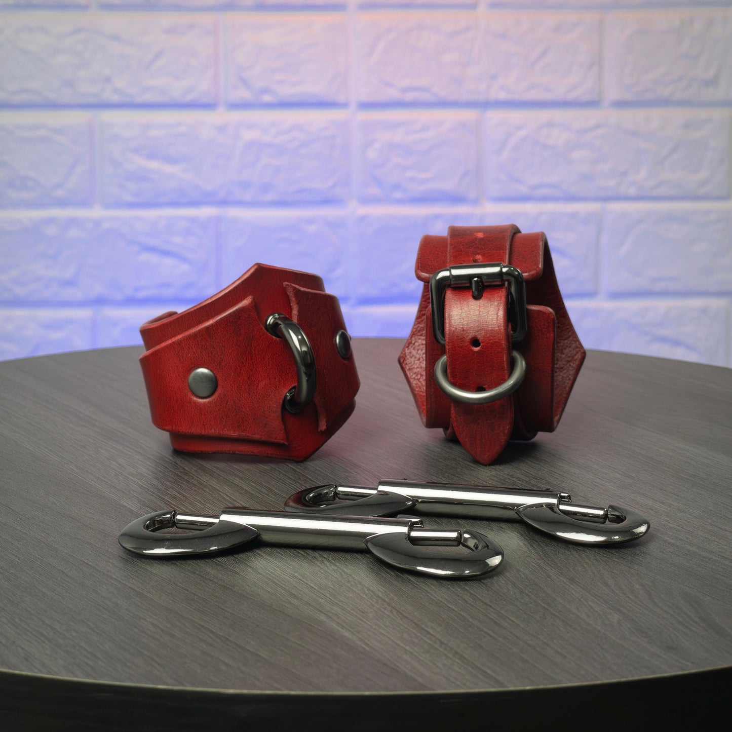 red leather handcuffs 