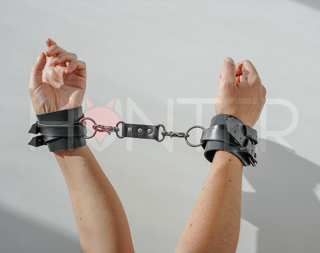 BDSM Leather Handcuffs