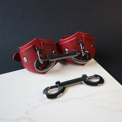 red Leather handcuffs 