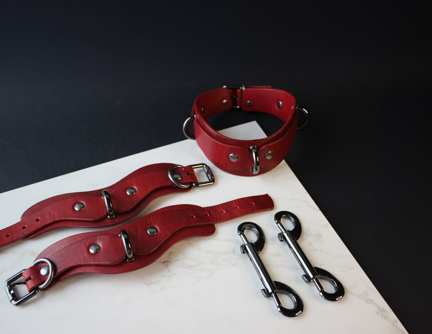 Restraints Kit — "Siren" Collar with "Wave" Handcuffs and Ankle Cuffs